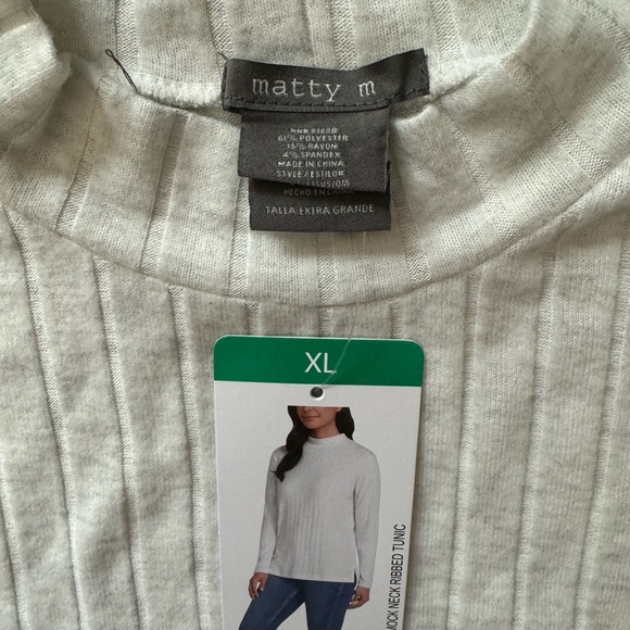 Matty M Ladies' Mock Neck Ribbed Tunic size XL - Picture 5 of 7